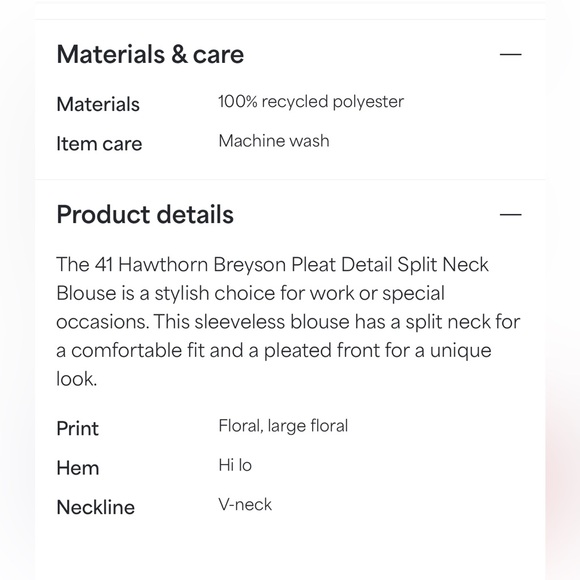 41 Hawthorne Breyson Pleat Detail Split Neck Blouse - Picture 3 of 3